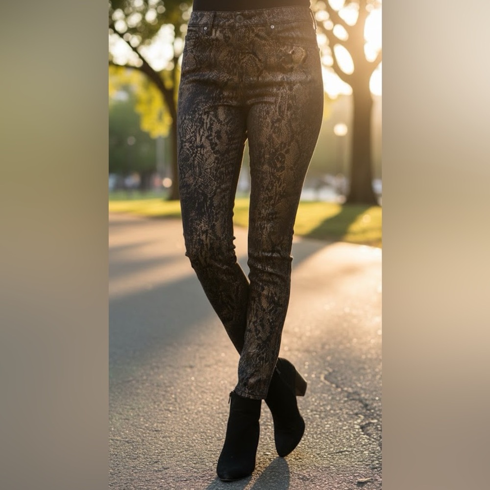 Express | Snake Print Mid rise Skinny Jeans| 4R